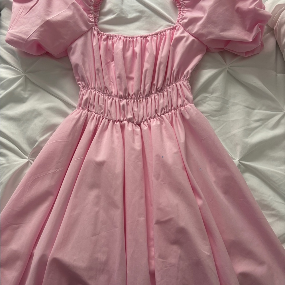 Pink Puff Sleeve Dress